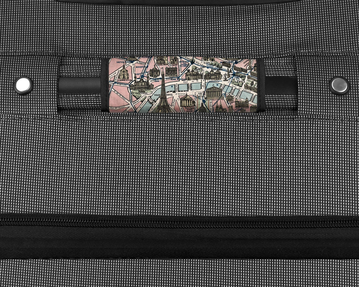 Paris France Map Suitcase Spotter Luggage Handle Wrap