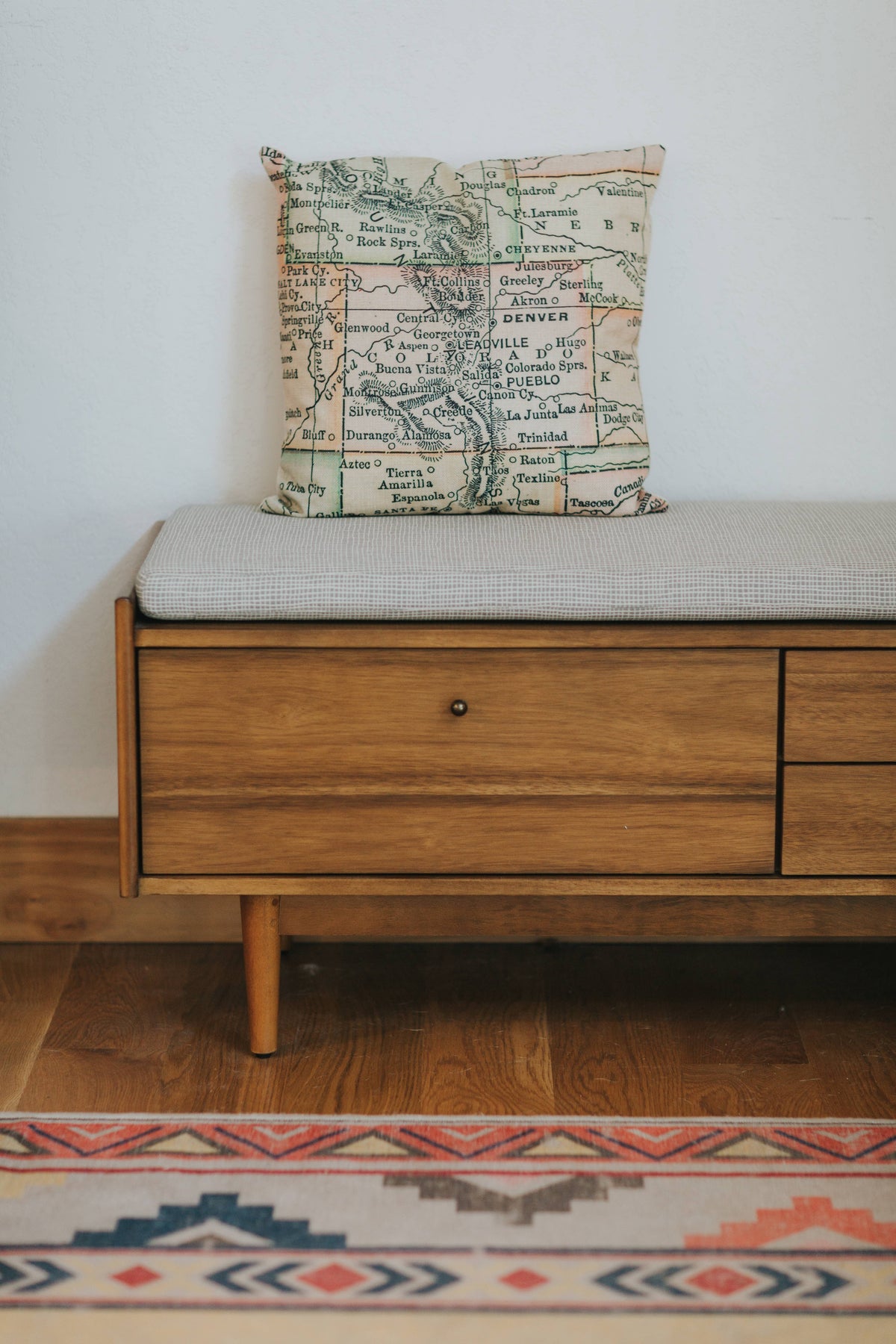 Roswell Georgia vintage map throw pillow