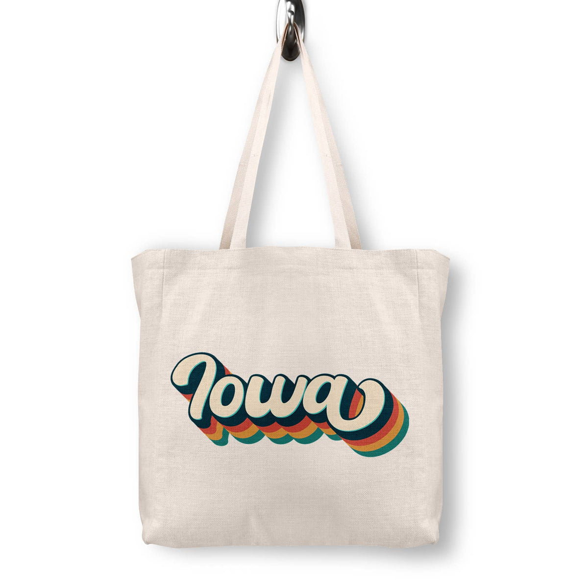 Retro Iowa Canvas Tote Bag