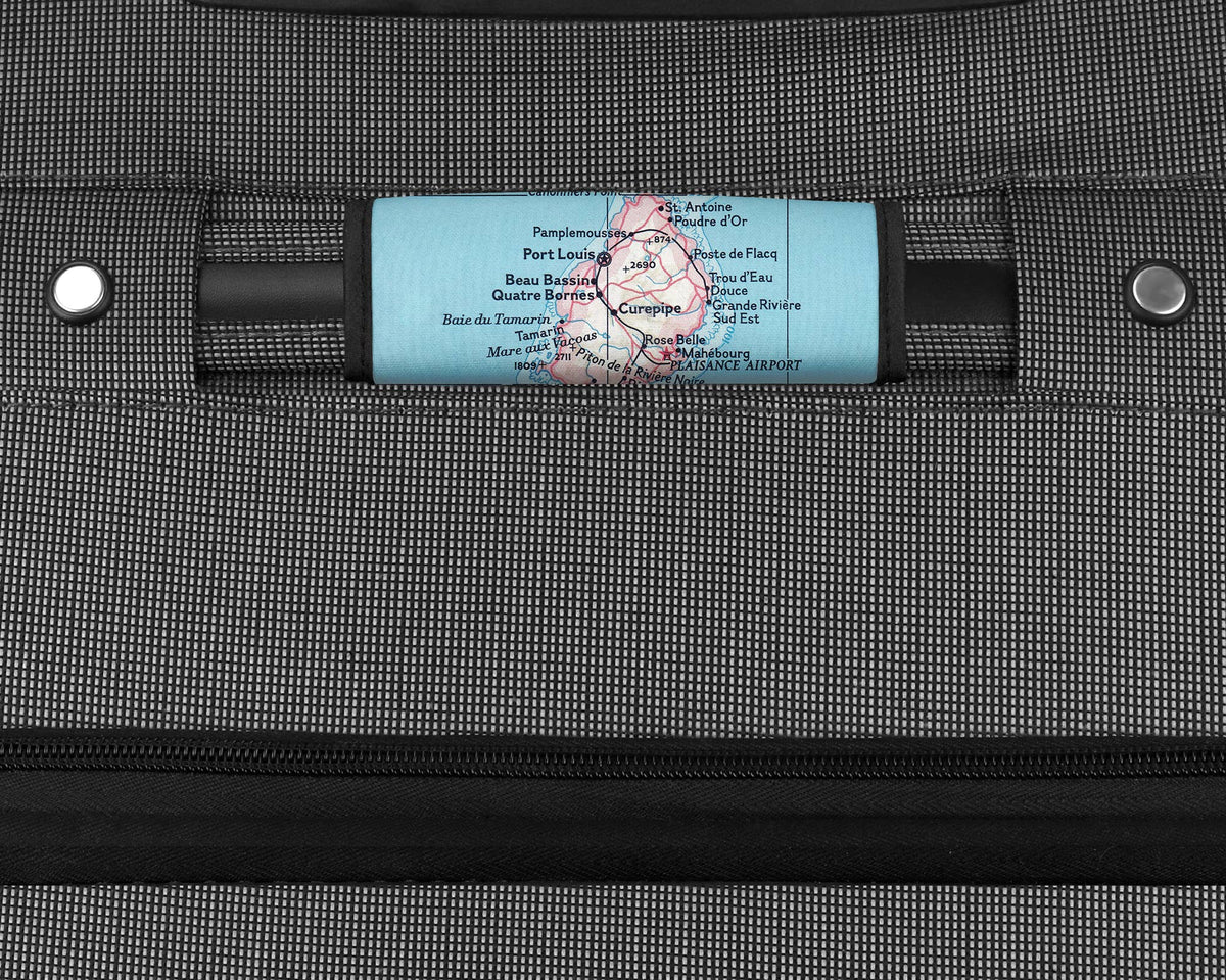 Mauritius Map Luggage Tag and Handle Wrap view 3