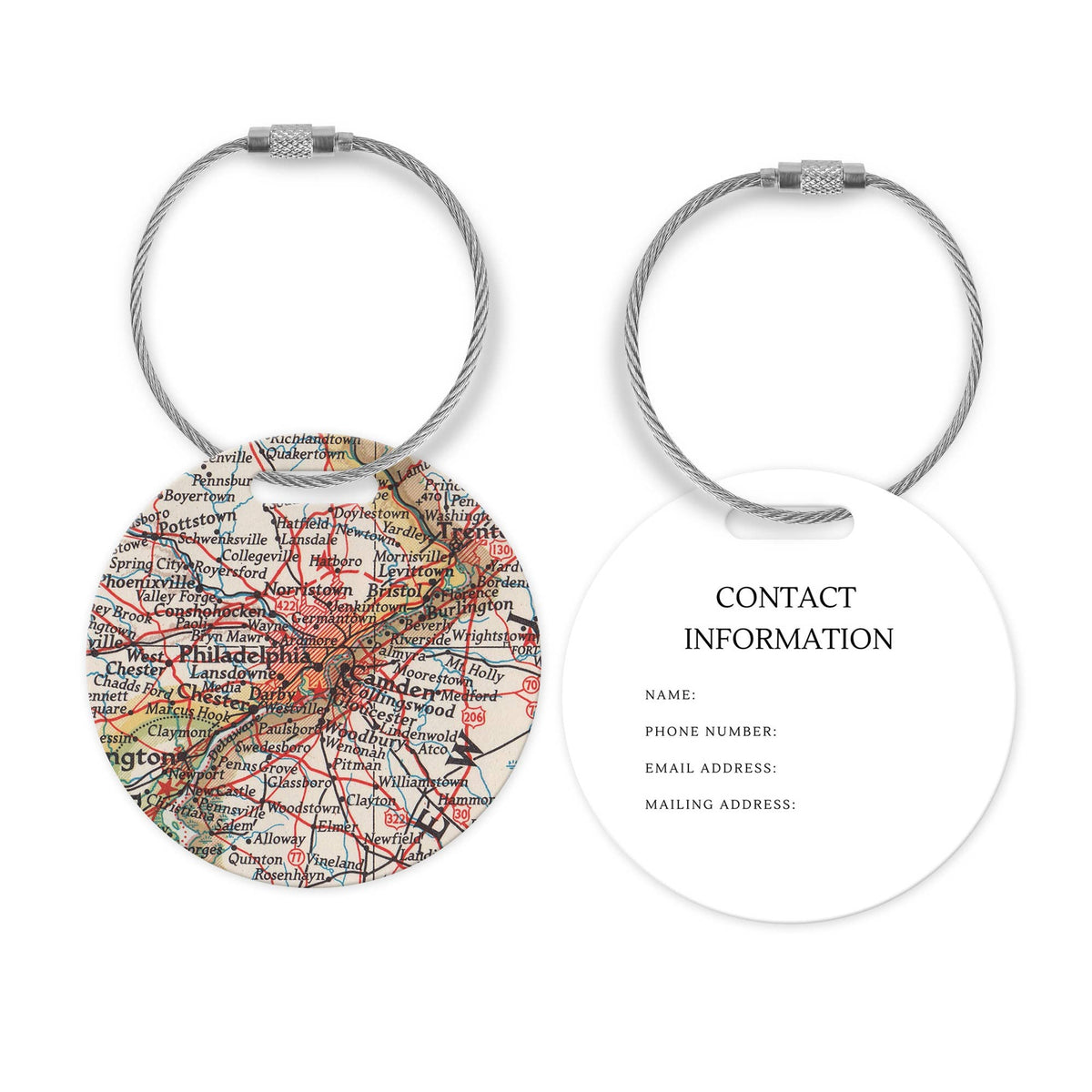 Philadelphia Pennsylvania Map Luggage Tag and Handle Wrap view 2