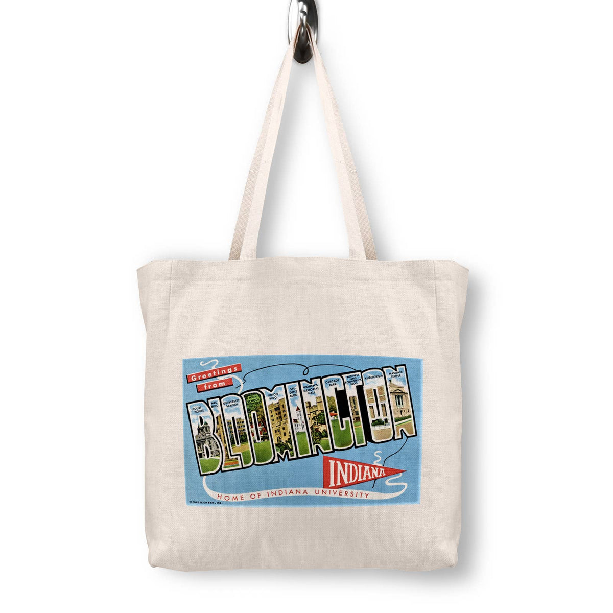Bloomington Indiana University Vintage Postcard Canvas Tote Bag