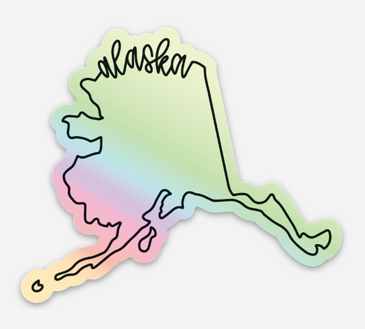 Alaska Holographic Sticker | 3" Waterproof Vinyl Travel Sticker