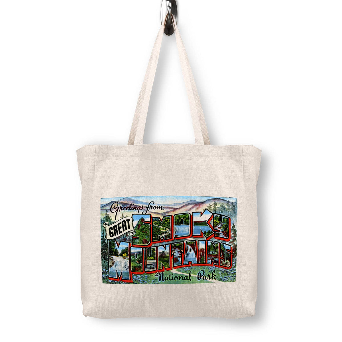 Smoky Mountains National Park Vintage Postcard Canvas Tote Bag