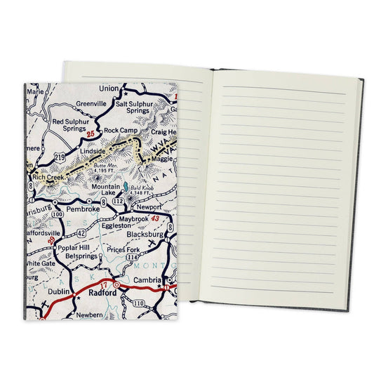 Mountain Lake Virginia Vintage Map Travel Journal