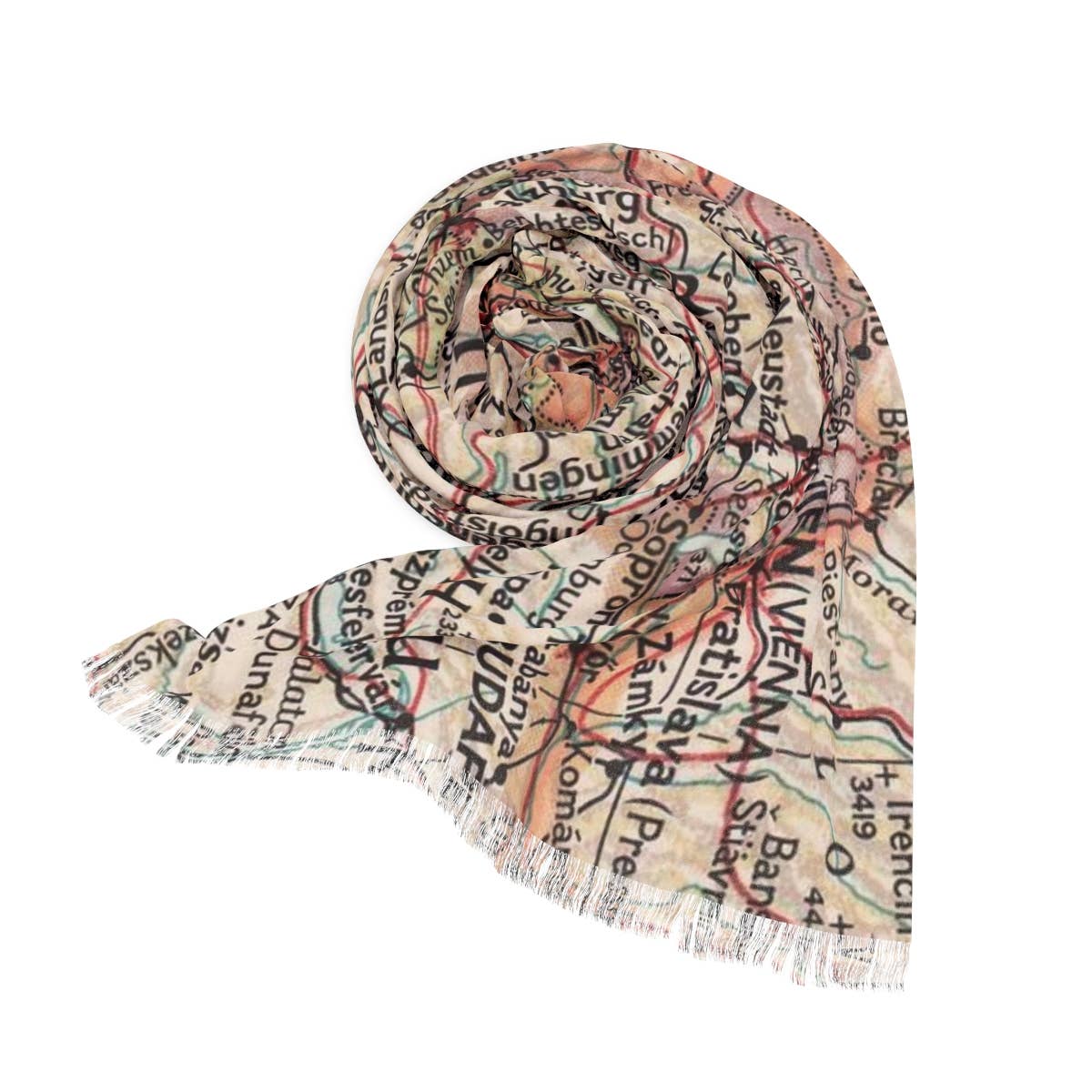 Austria Map Travel Scarf view 2