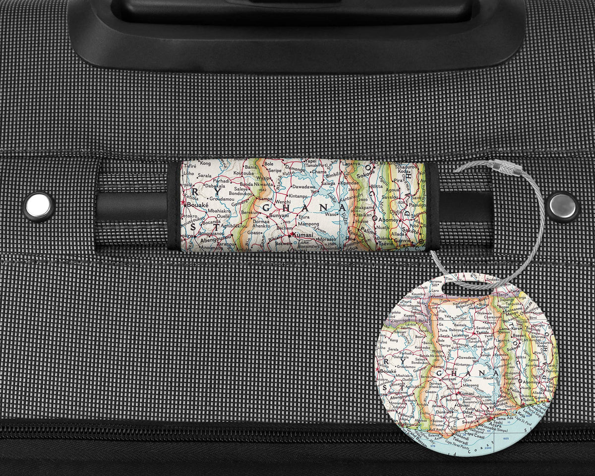 Ghana Map Luggage Tag and Handle Wrap