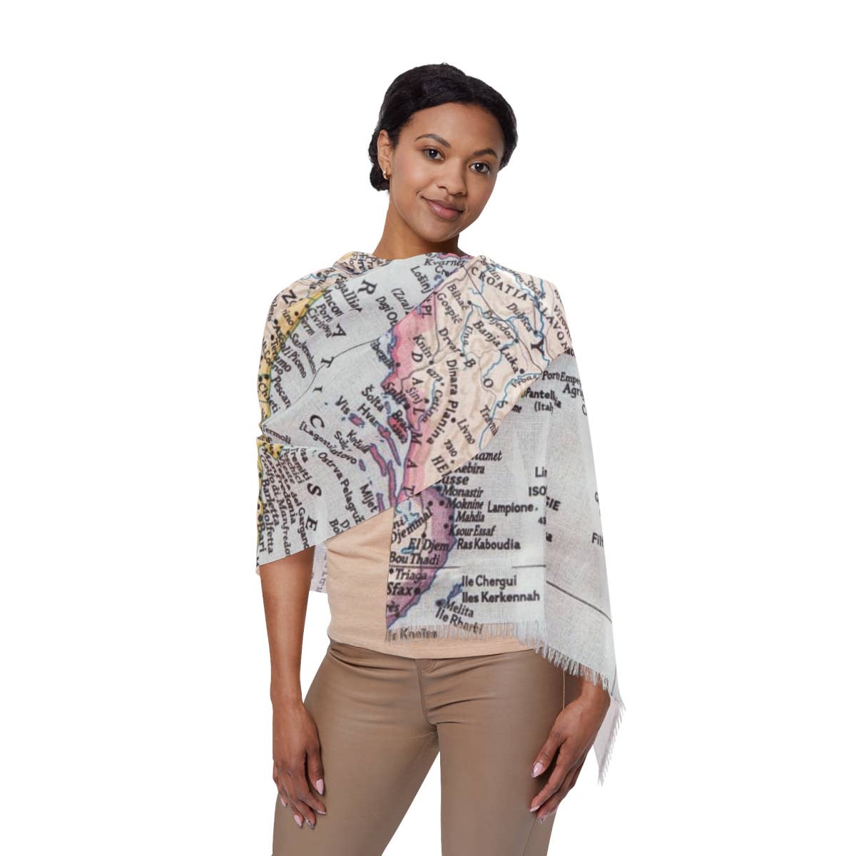 Italy Map Travel Scarf view 2