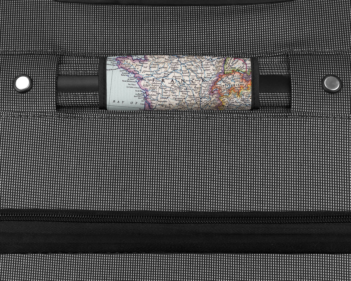 France Map Suitcase Spotter Luggage Handle Wrap view 2
