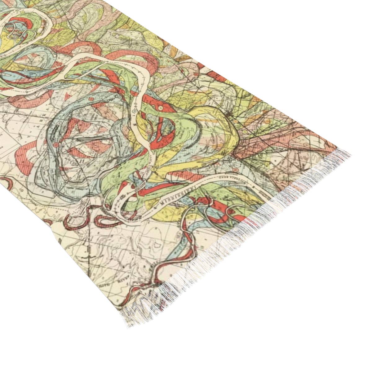 Mississippi River Map Travel Scarf view 2