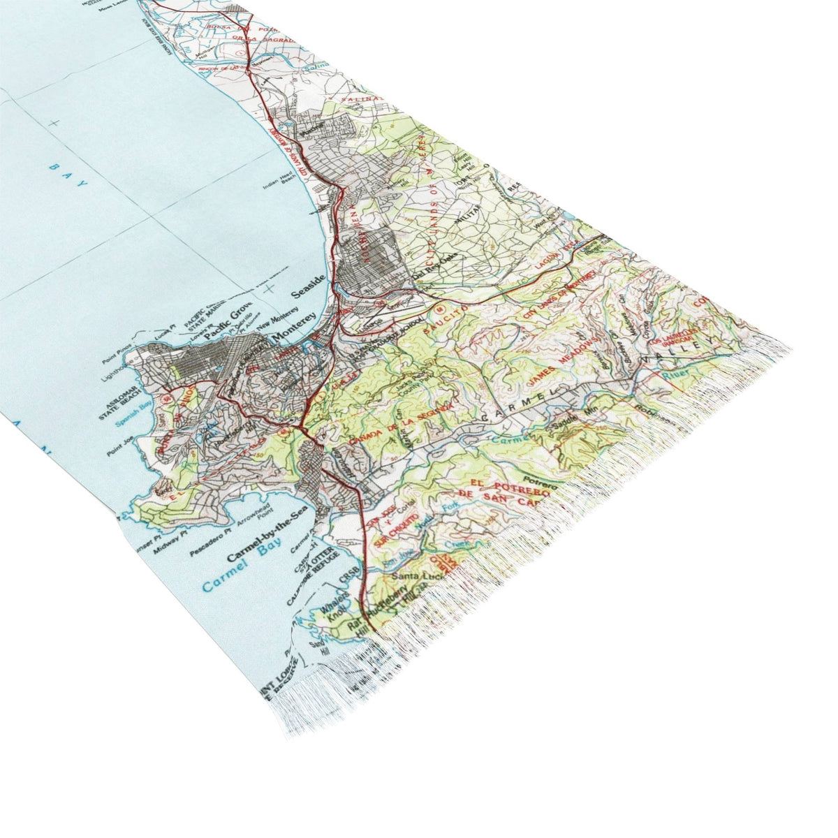Monterey Bay California Map Travel Scarf view 3