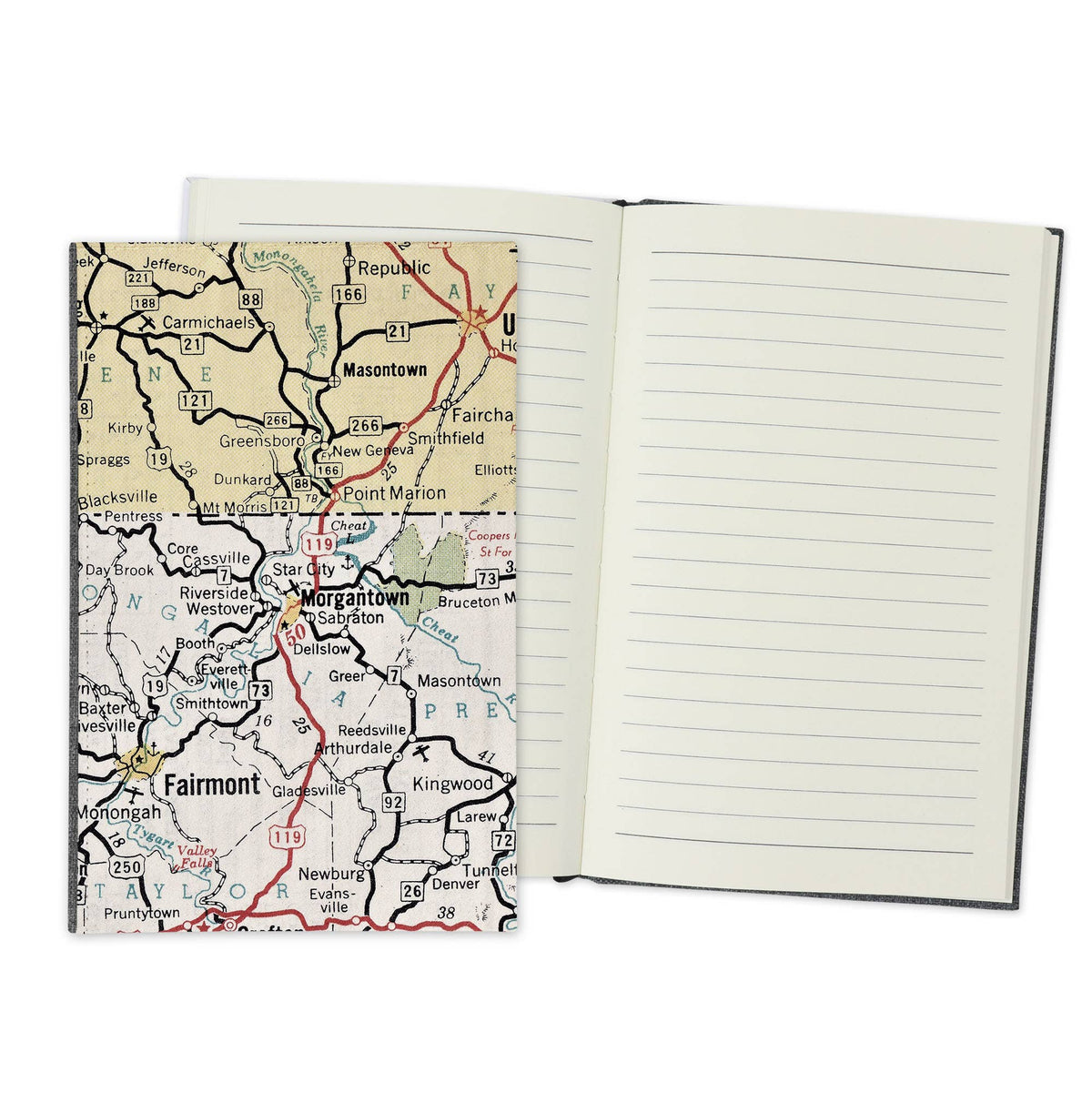 Morgantown West Virginia Vintage Map Travel Journal
