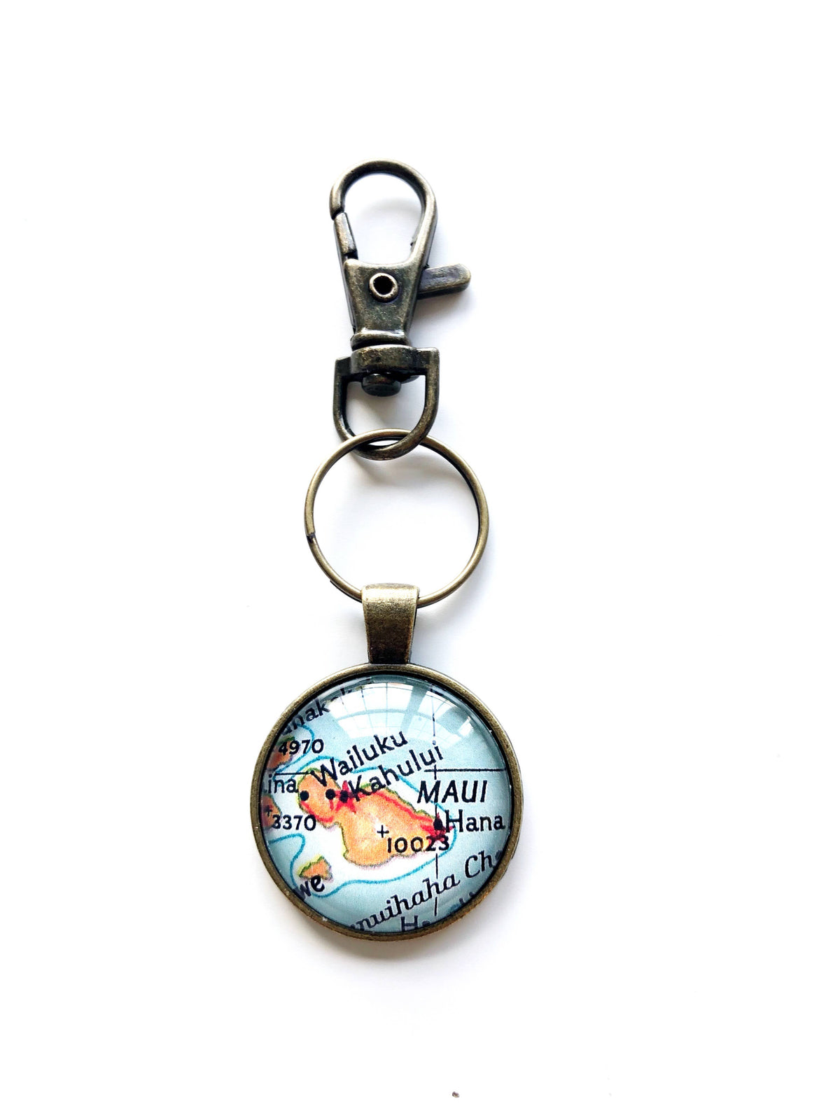 Maui vintage map keychain