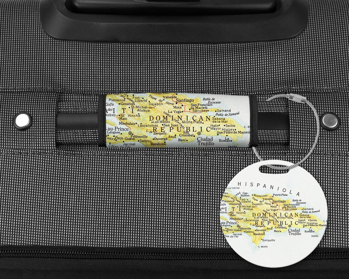 Dominican Republic Map Luggage Tag and Handle Wrap