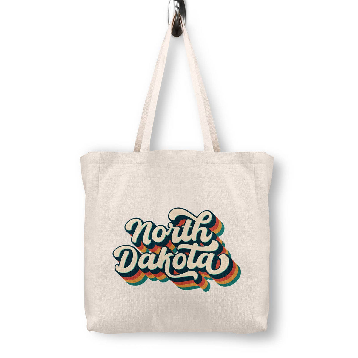 Retro North Dakota Canvas Tote Bag