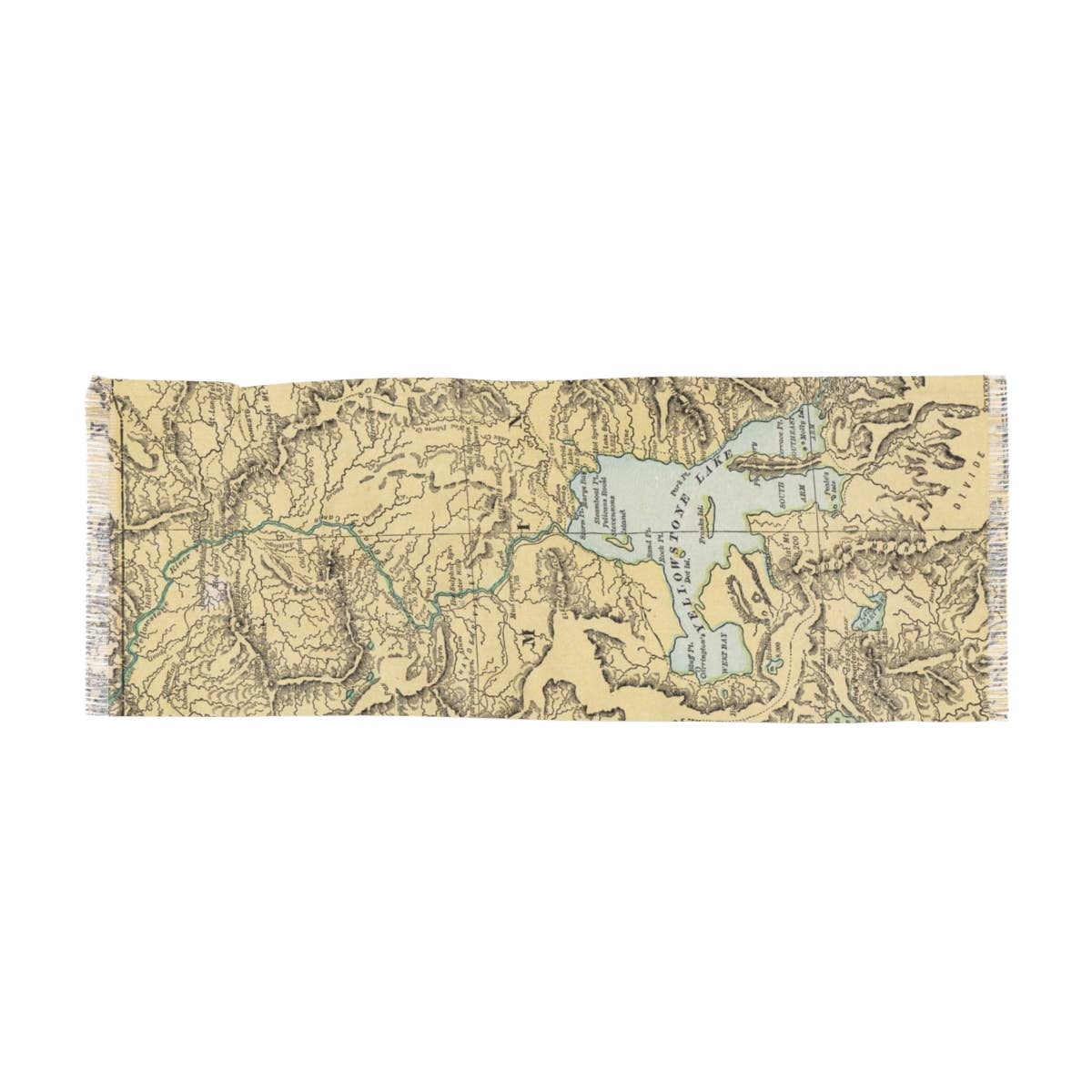 Yellowstone National Park Map Travel Scarf view 4