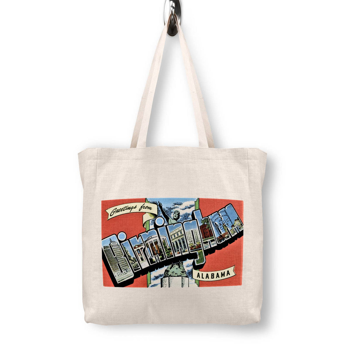 Birmingham Alabama Vintage Postcard Canvas Tote Bag