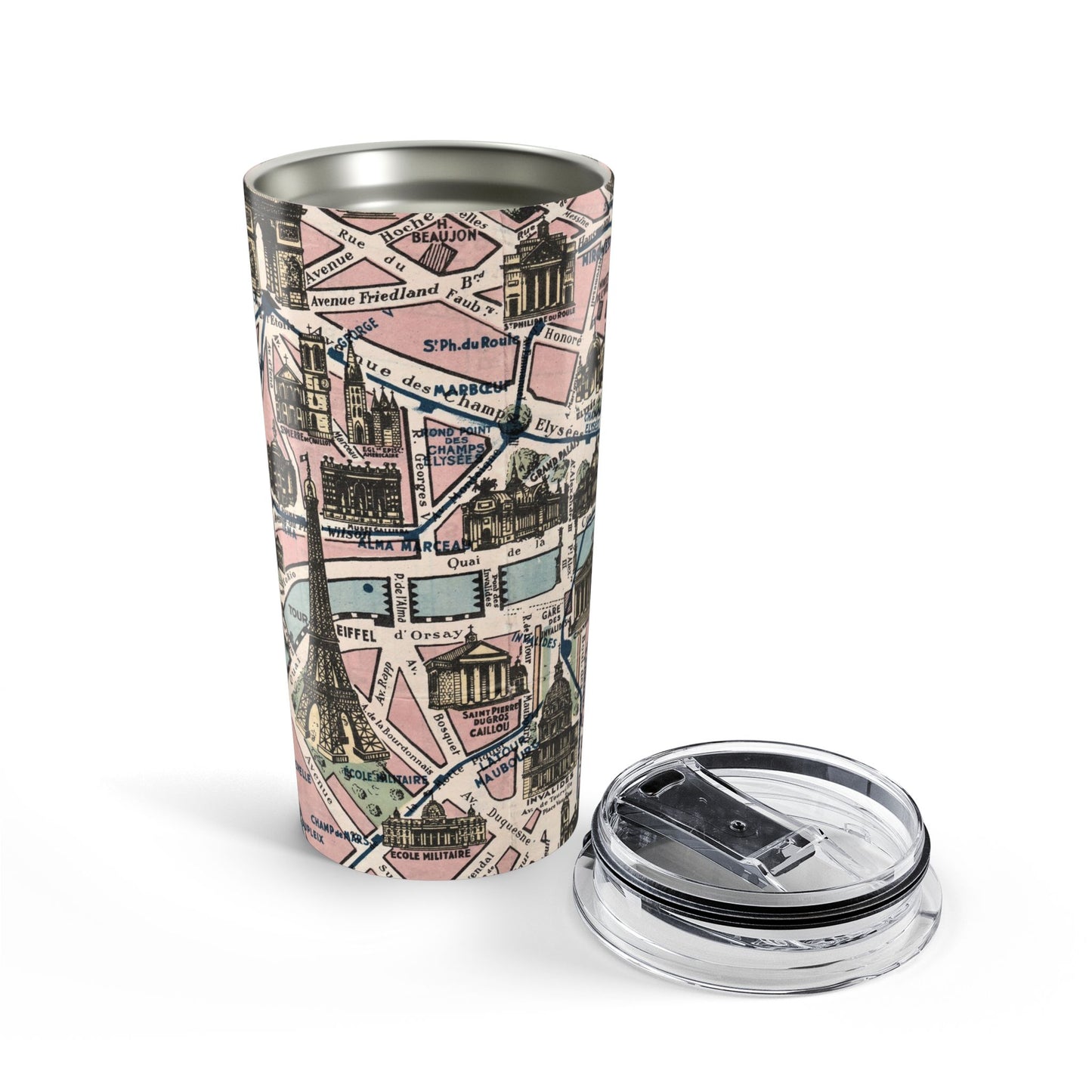 Paris France Vintage Map 20oz Insulated Tumbler