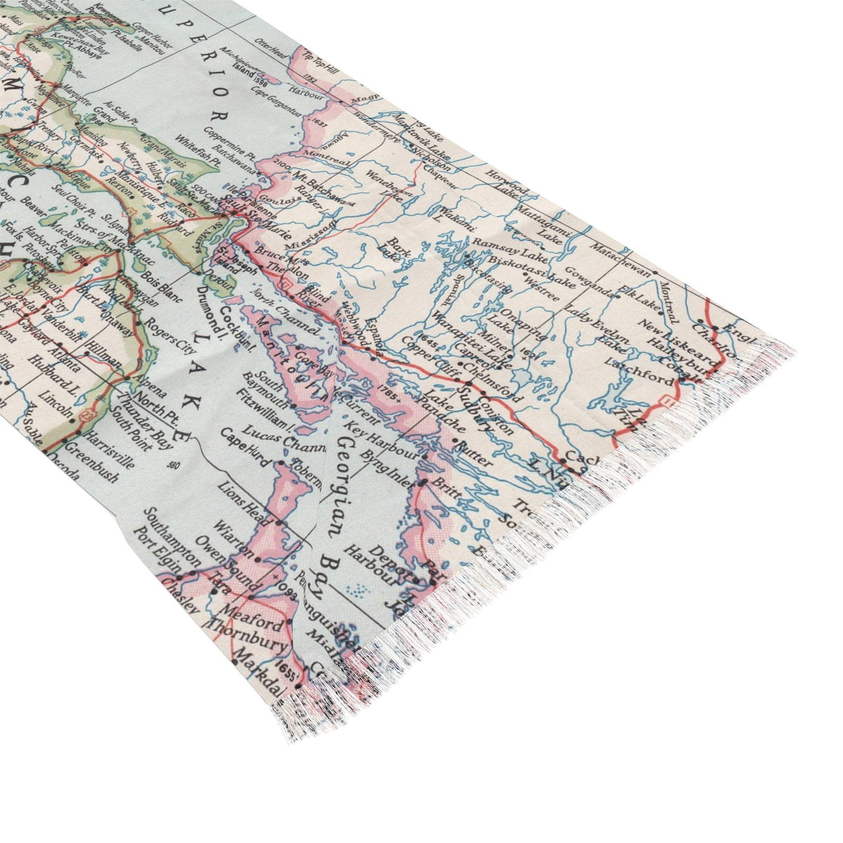 Upper Peninsula Michigan Map Travel Scarf view 4