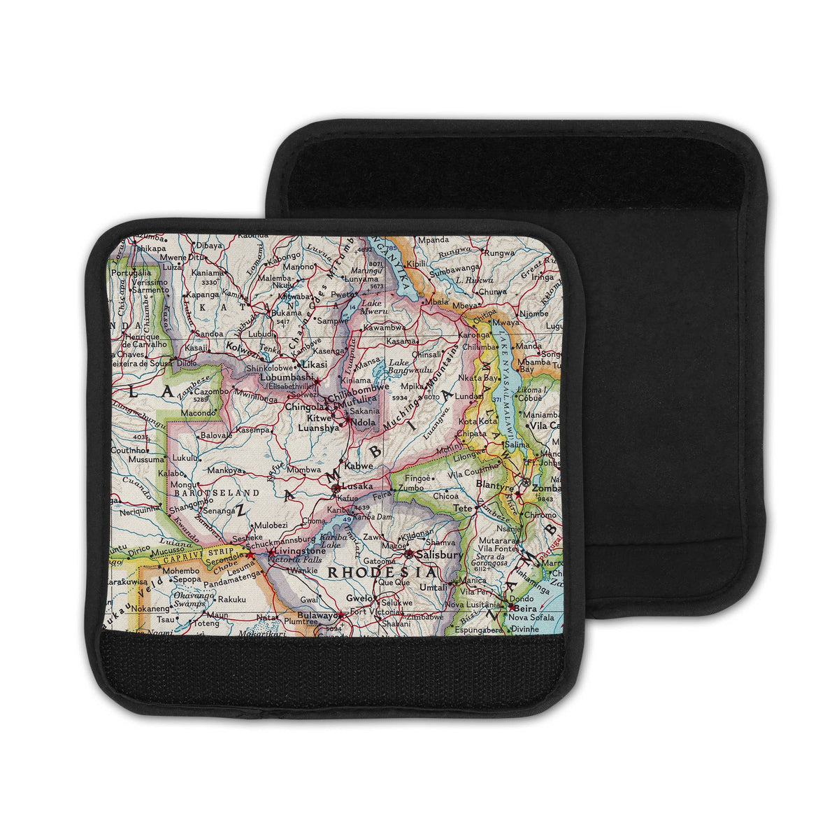 Zambia Map Luggage Tag and Handle Wrap view 3