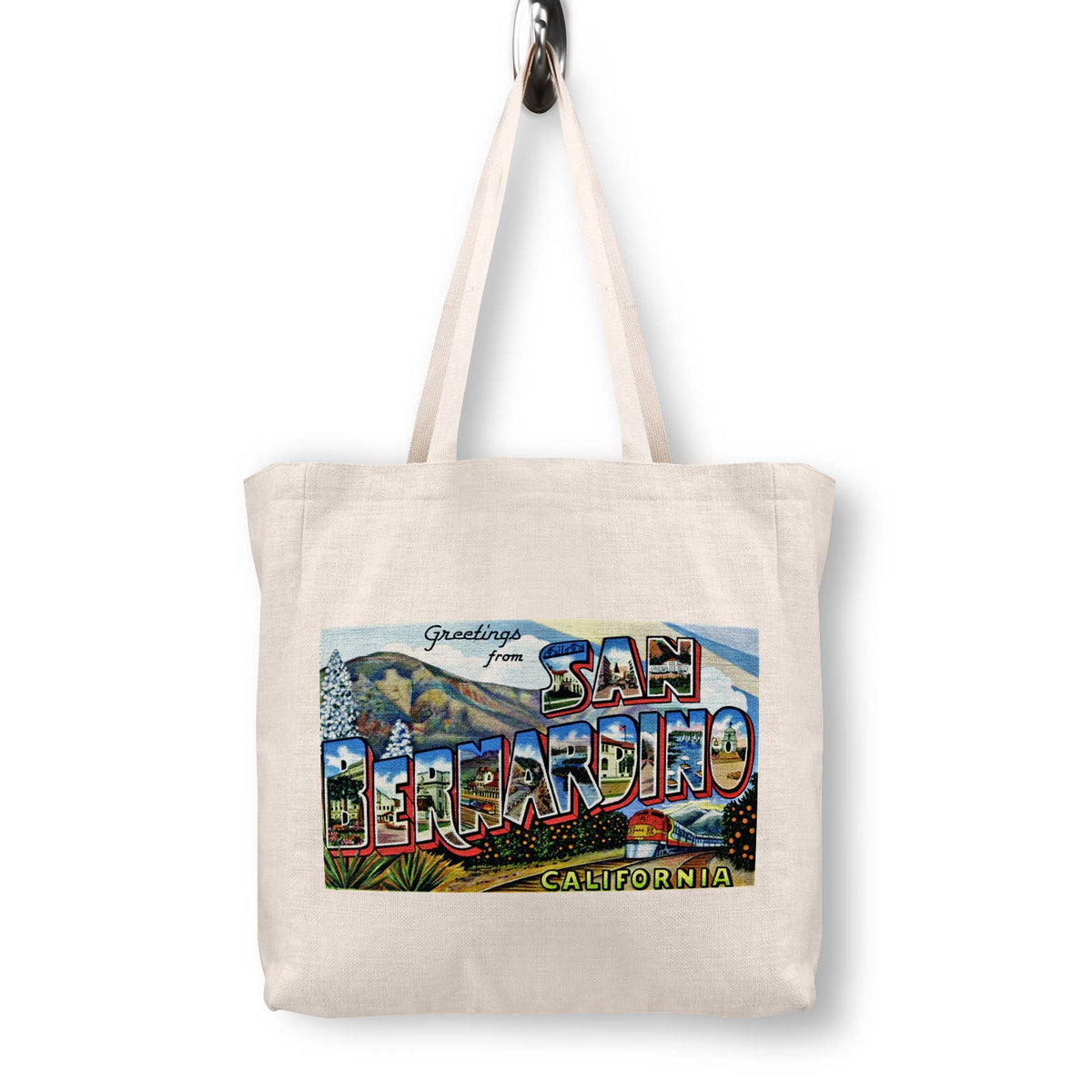 San Bernardino California Vintage Postcard Canvas Tote Bag
