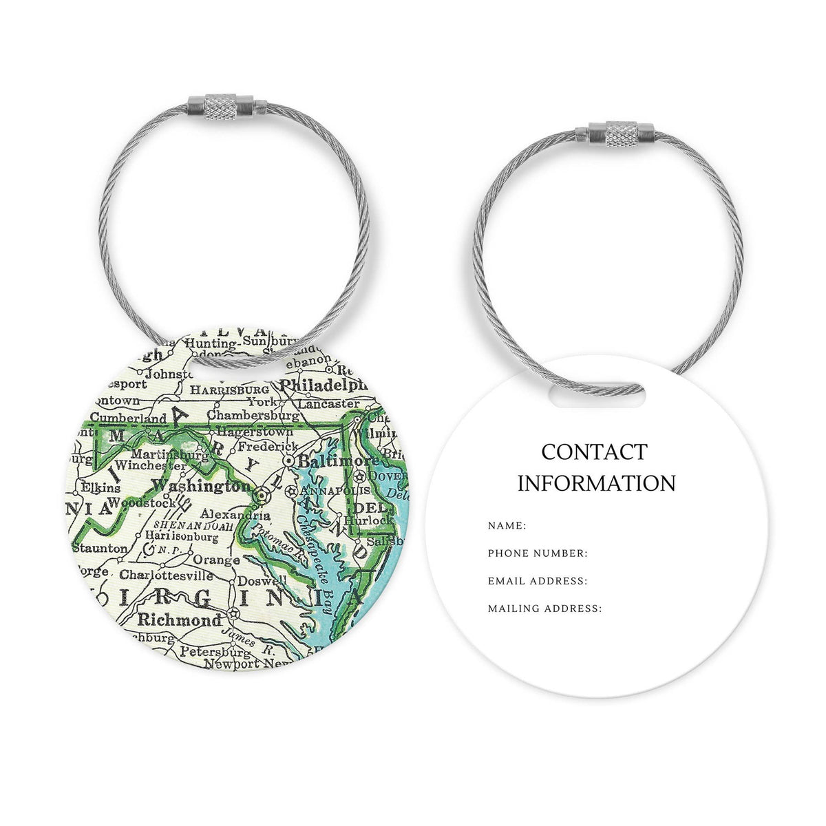 Maryland Map Luggage Tag