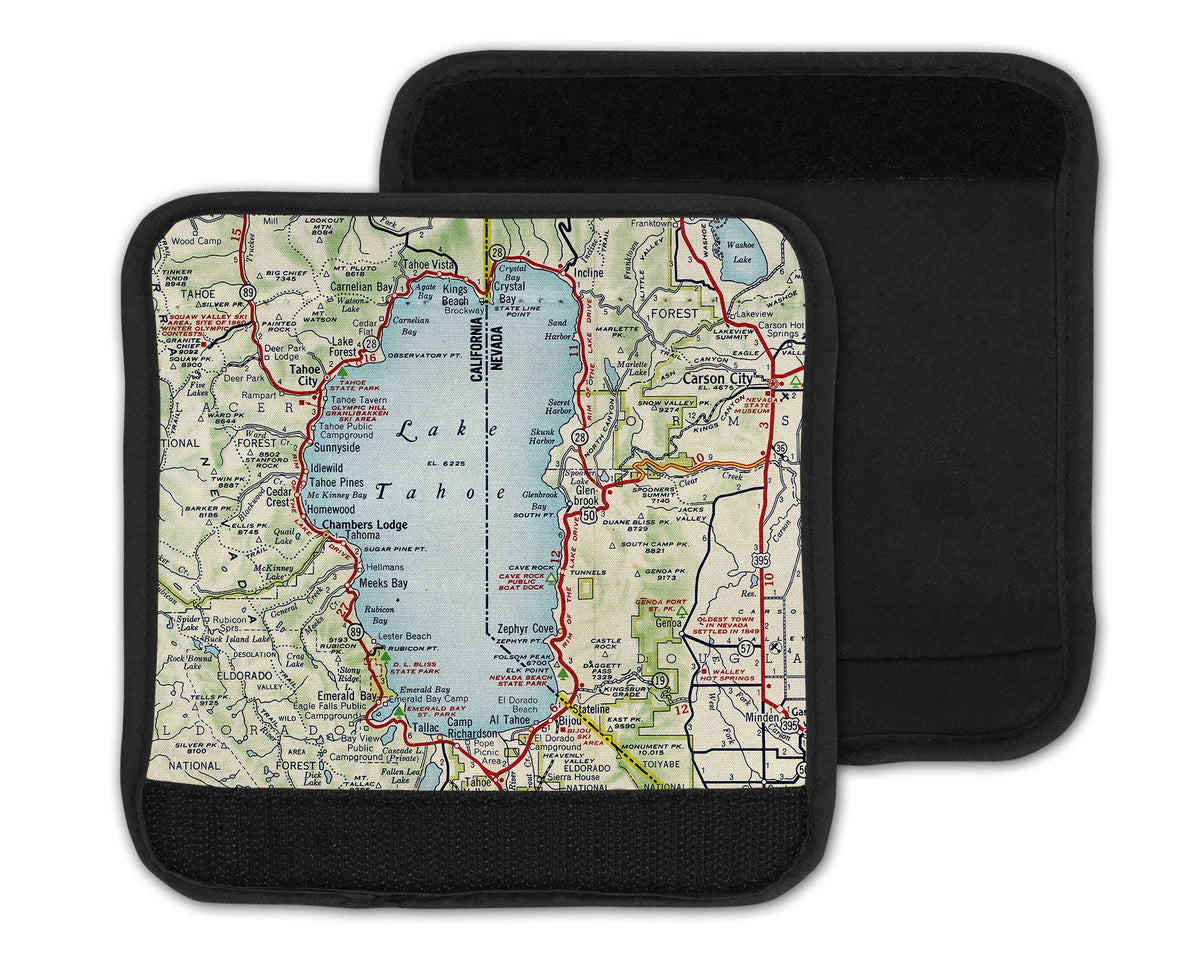 Lake Tahoe California Map Suitcase Spotter Luggage Handle Wrap