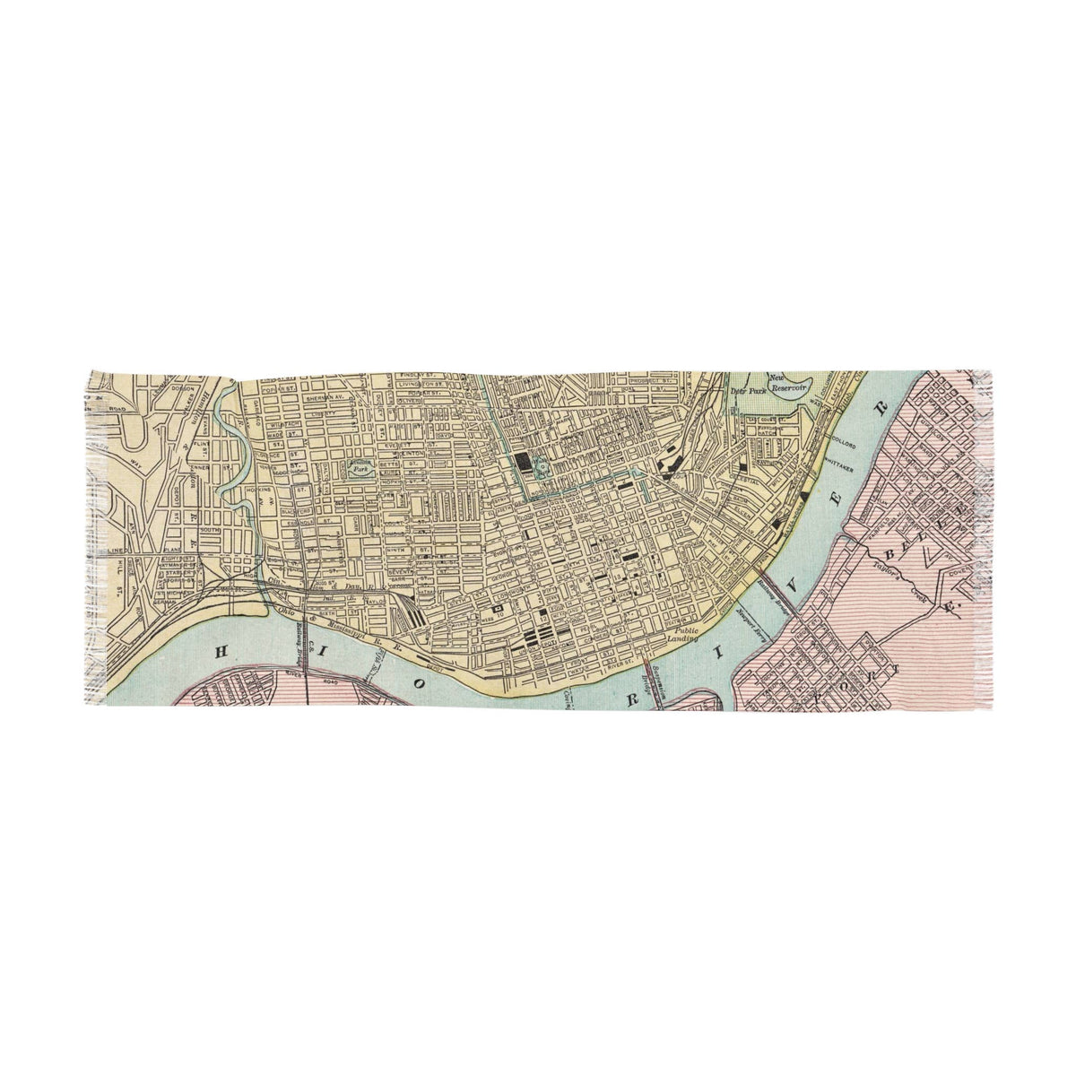 Cincinnati Ohio Map Travel Scarf view 4