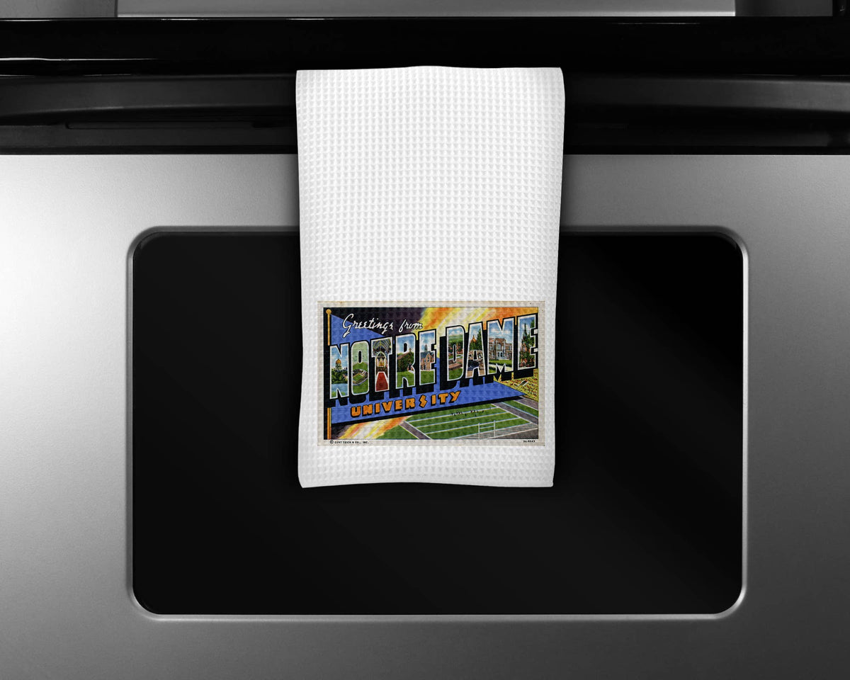 Notre Dame University South Bend Indiana map tea towel