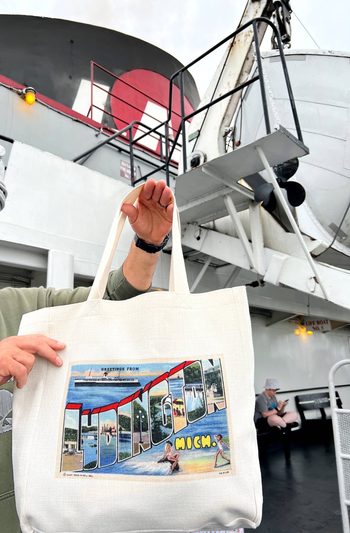Ludington Michigan canvas tote bag
