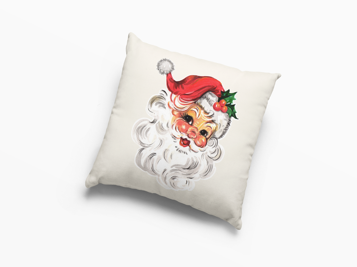 Vintage Santa christmas throw pillow