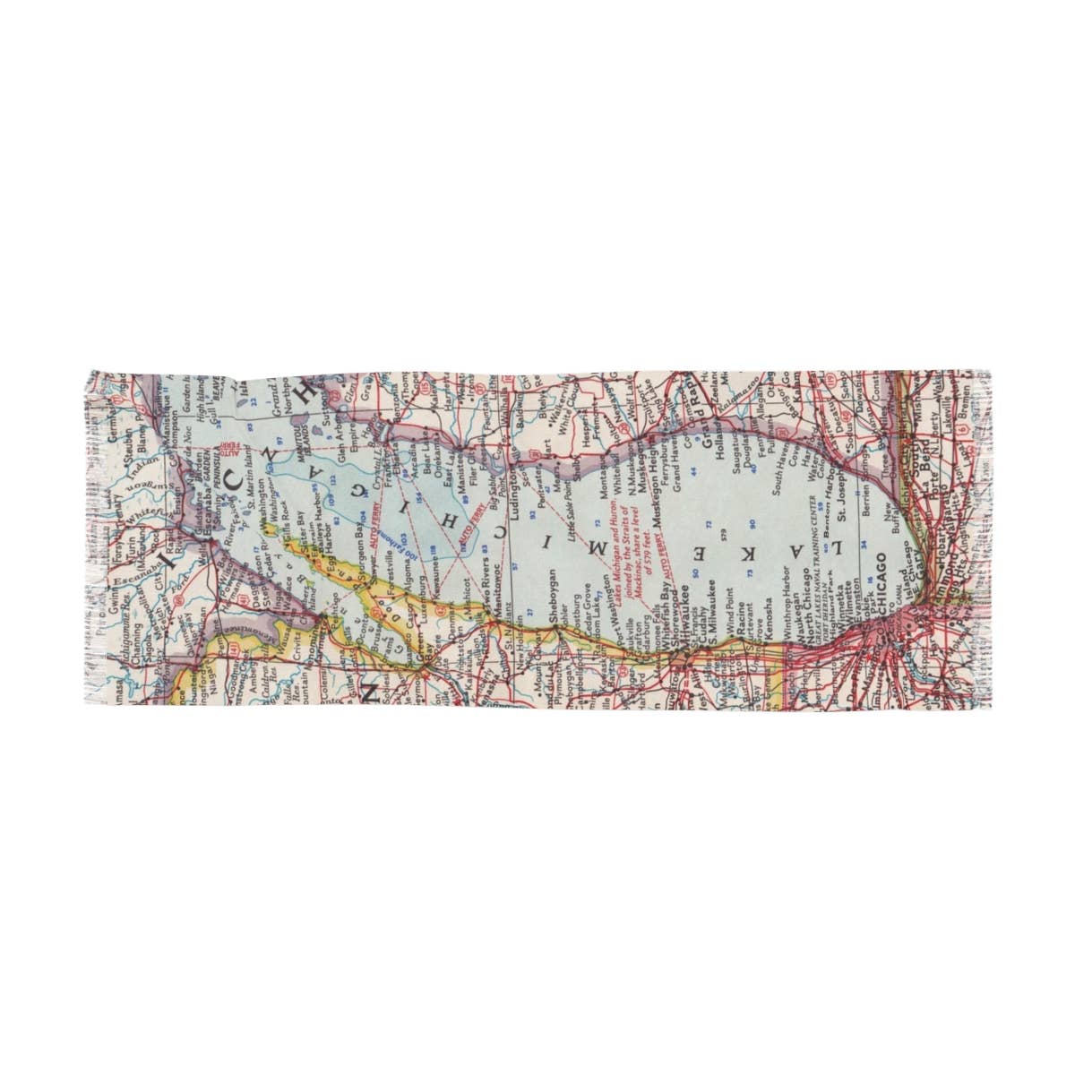 Lake Michigan Map Travel Scarf view 2