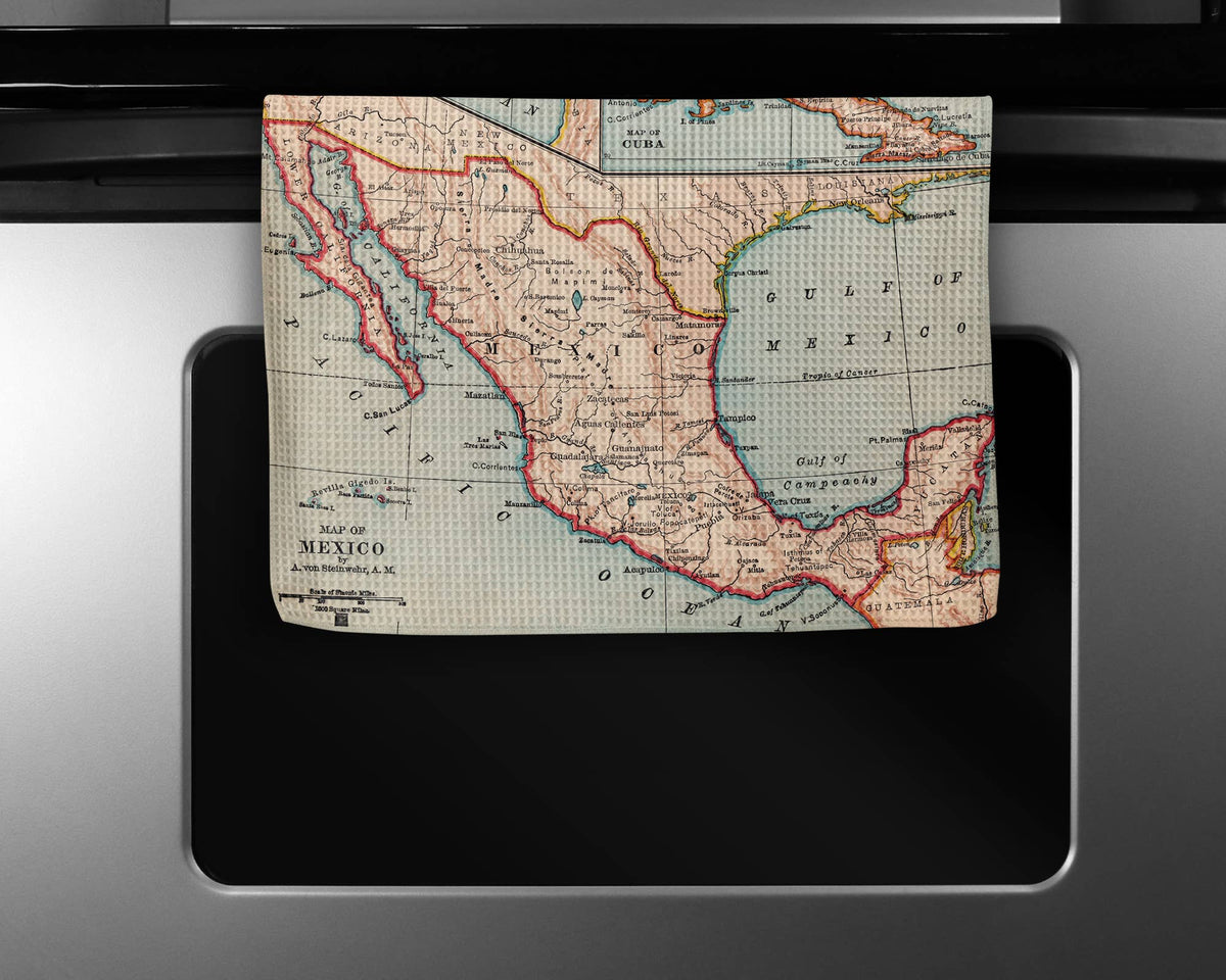 Mexico map tea towel