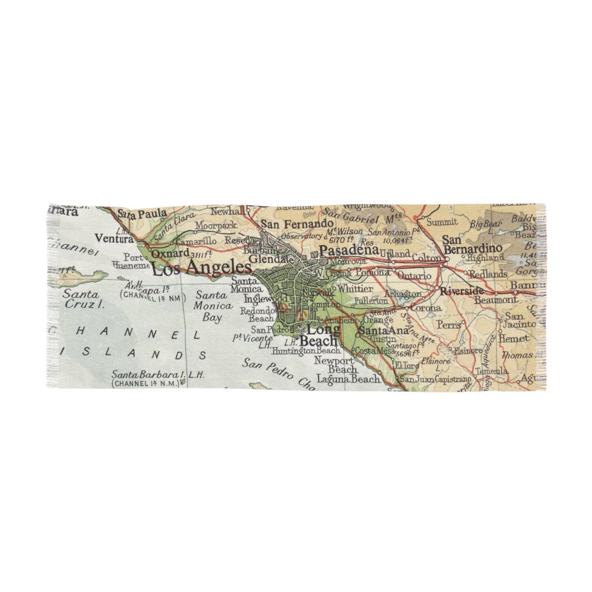 Los Angeles California Map Travel Scarf view 2