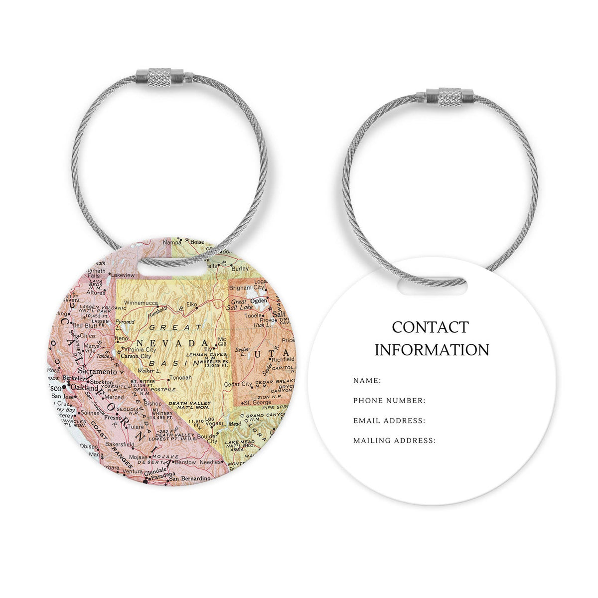Nevada Map Luggage Tag and Handle Wrap view 2