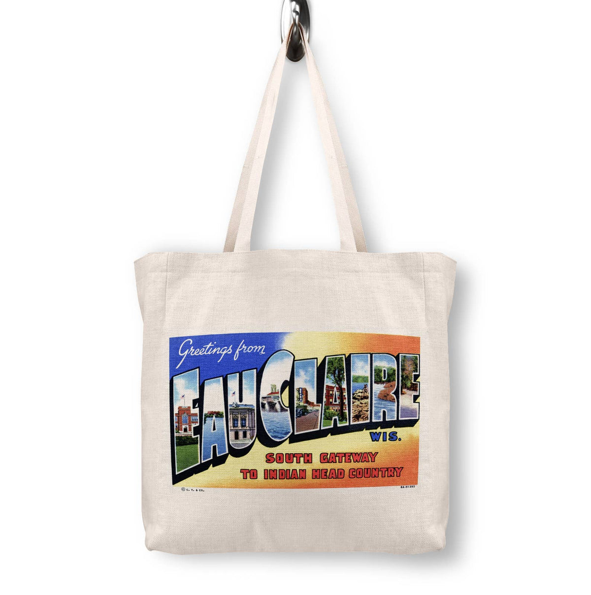 Eau Claire Wisconsin Vintage Postcard Canvas Tote Bag