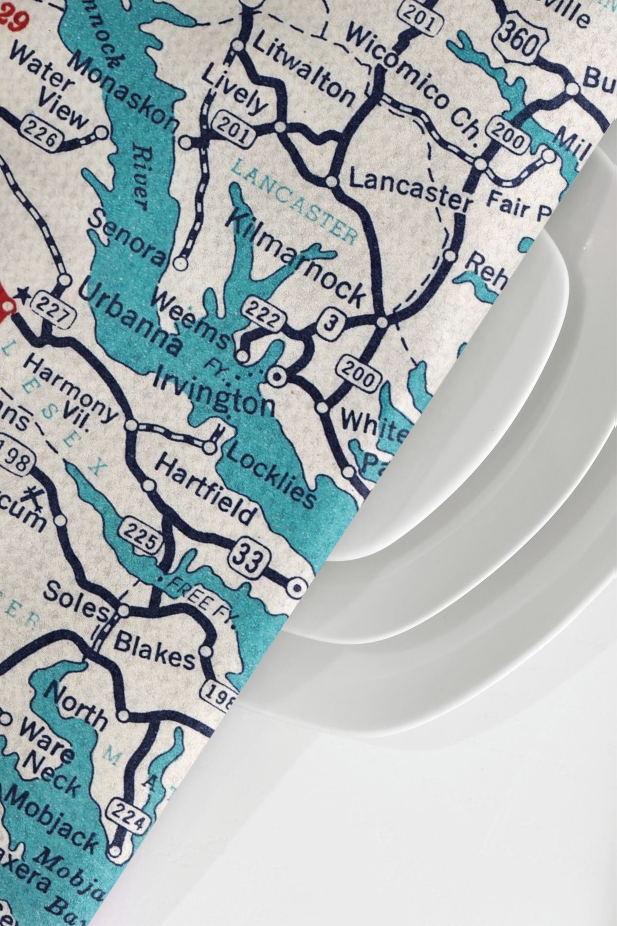 Urbanna Virginia map tea towel