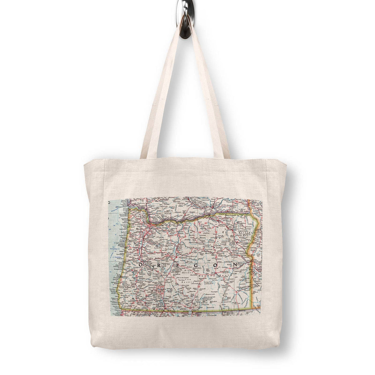 Oregon Vintage Map Canvas Tote Bag