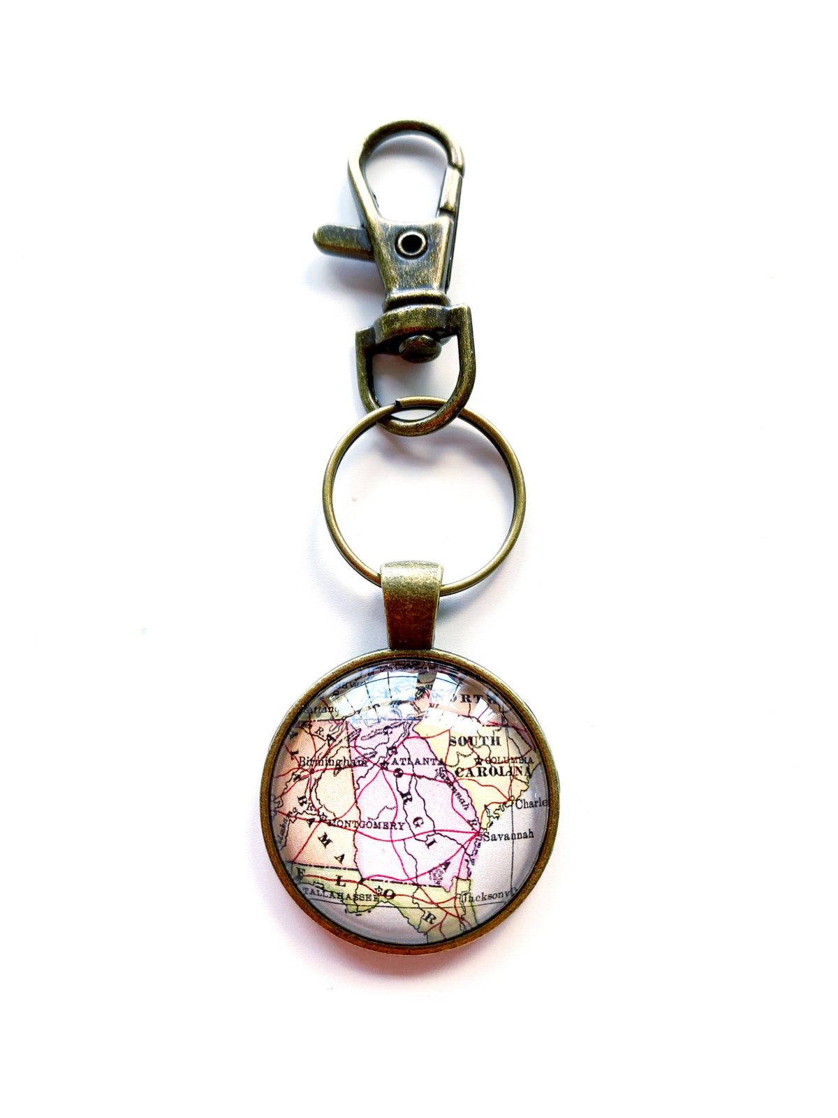 Georgia vintage map keychain