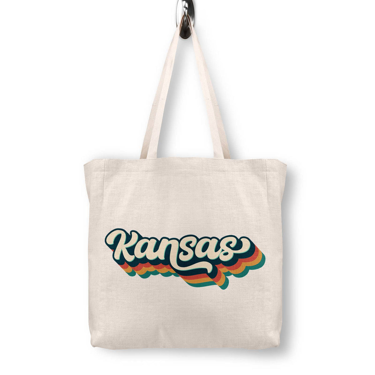 Retro Kansas Canvas Tote Bag