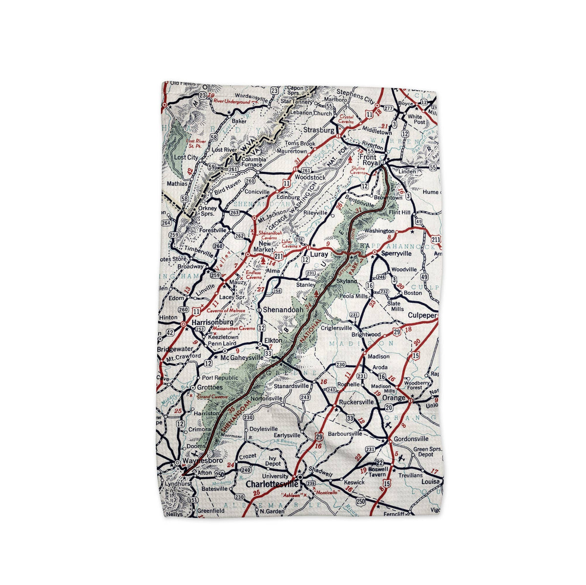 Shenandoah National Park Virginia map tea towel