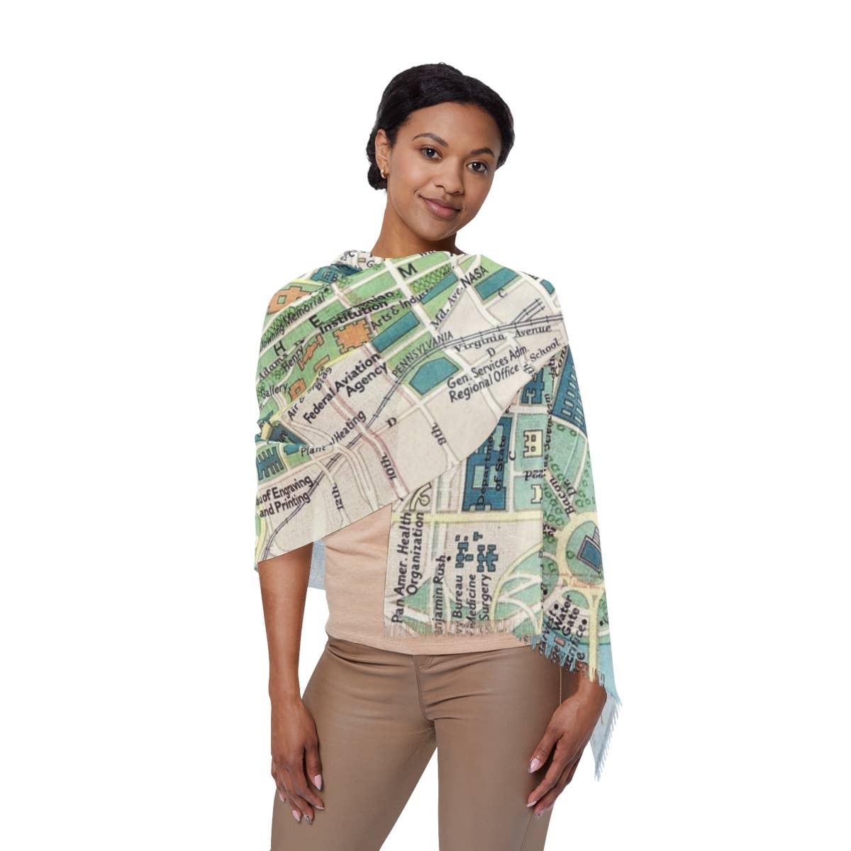 Washington DC Map Travel Scarf