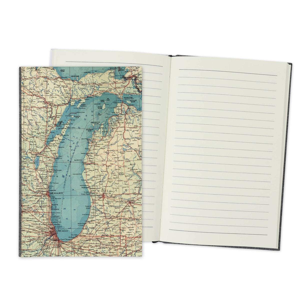 Lake Michigan Vintage Map Travel Journal
