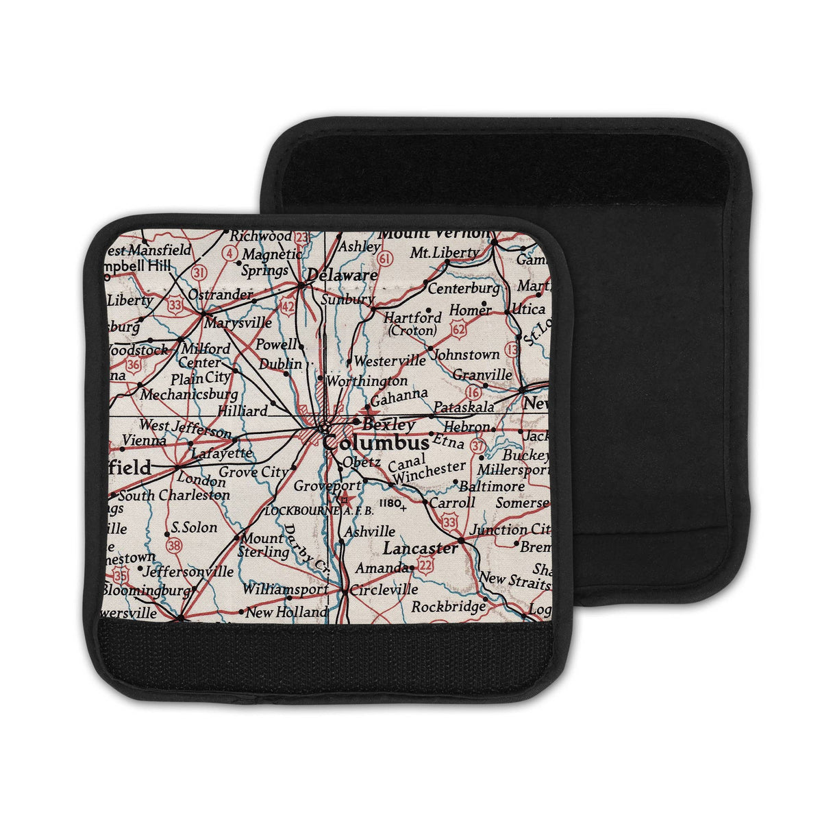 Columbus Ohio Map Luggage Tag and Handle Wrap view 3