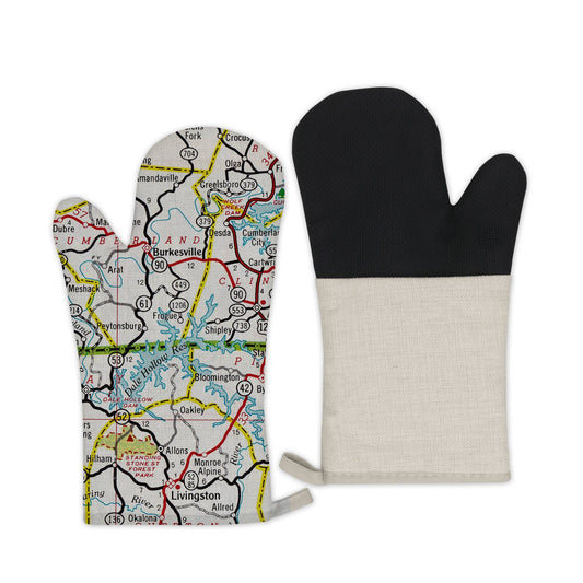 Dale Hollow Lake Tennessee vintage map oven mitt