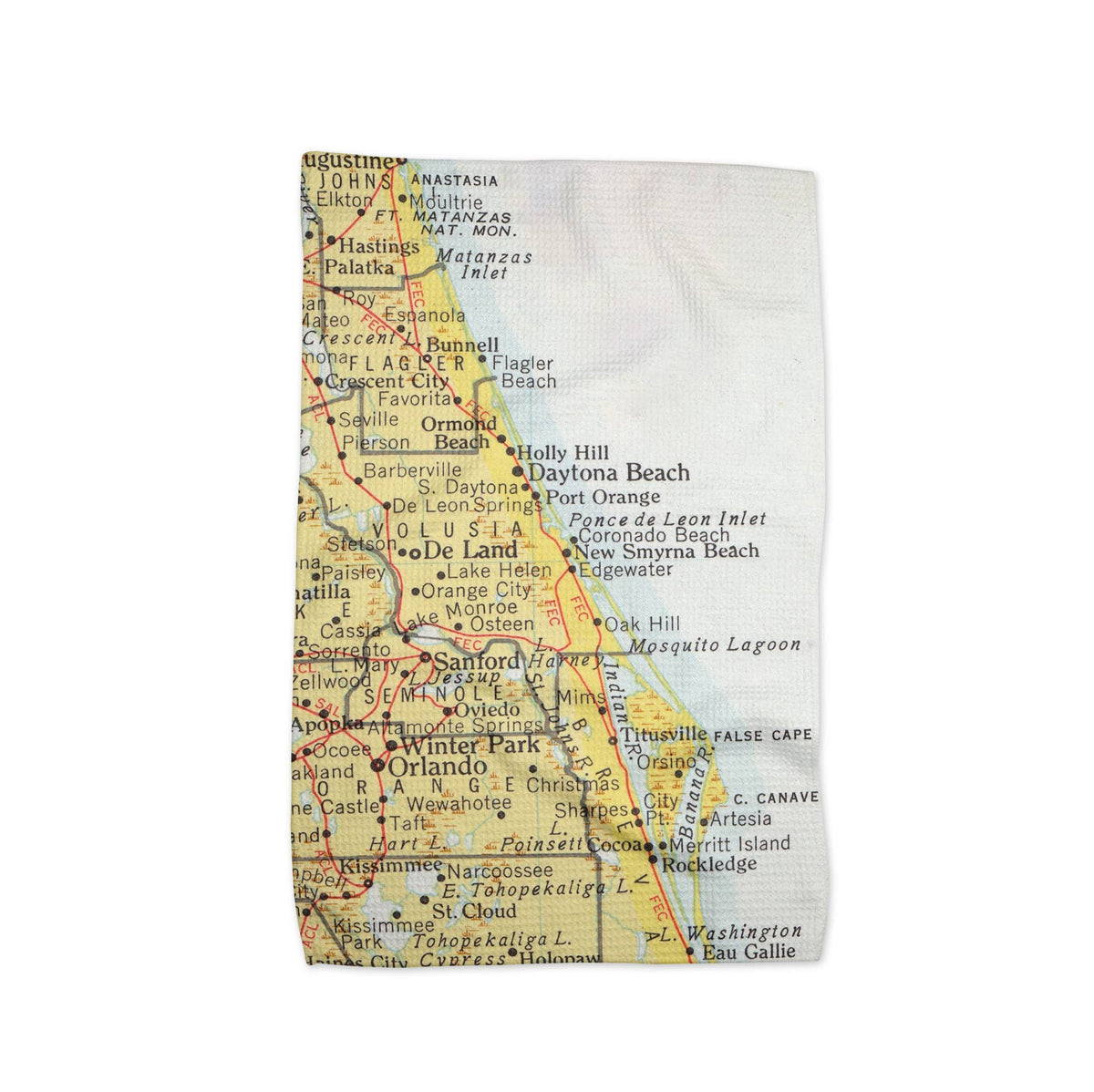 New Smyrna Beach Florida map tea towel