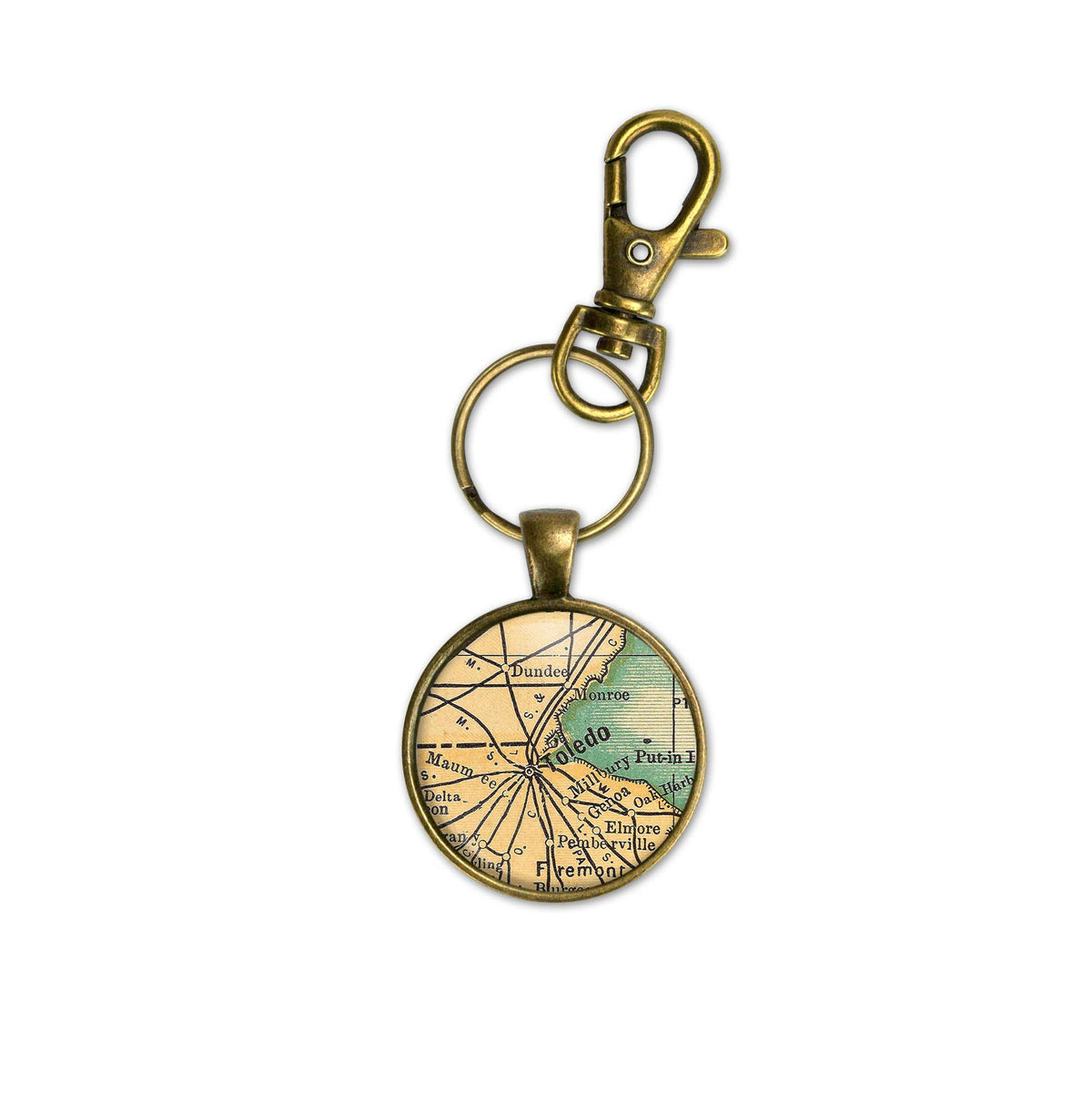 Toledo Ohio vintage map keychain
