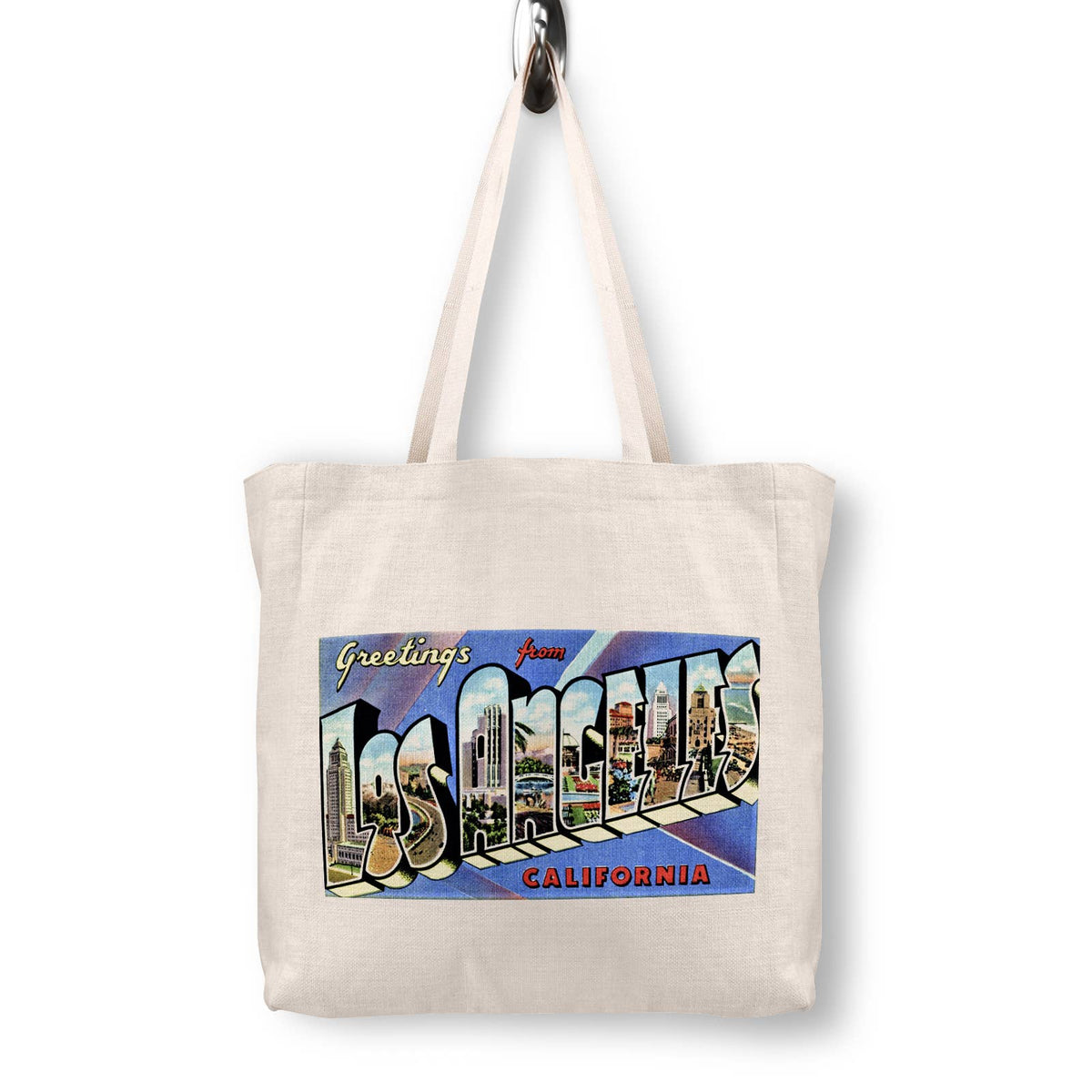Los Angeles California Vintage Postcard Canvas Tote Bag