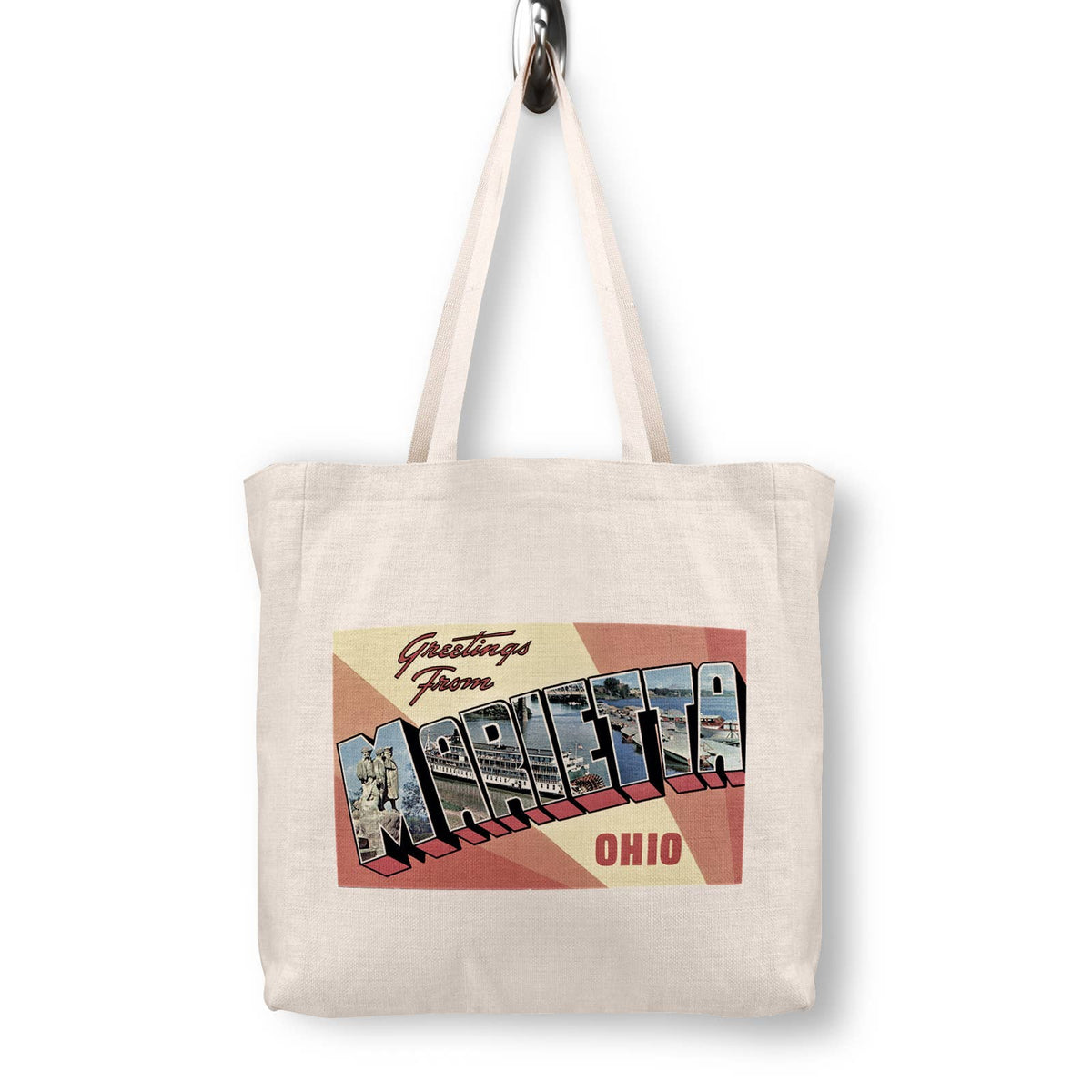 Marietta Ohio Vintage Postcard Canvas Tote Bag