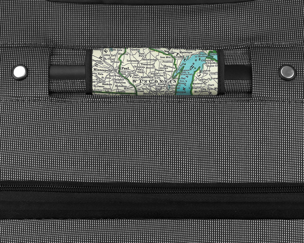 Wisconsin Map Luggage Tag and Handle Wrap view 4